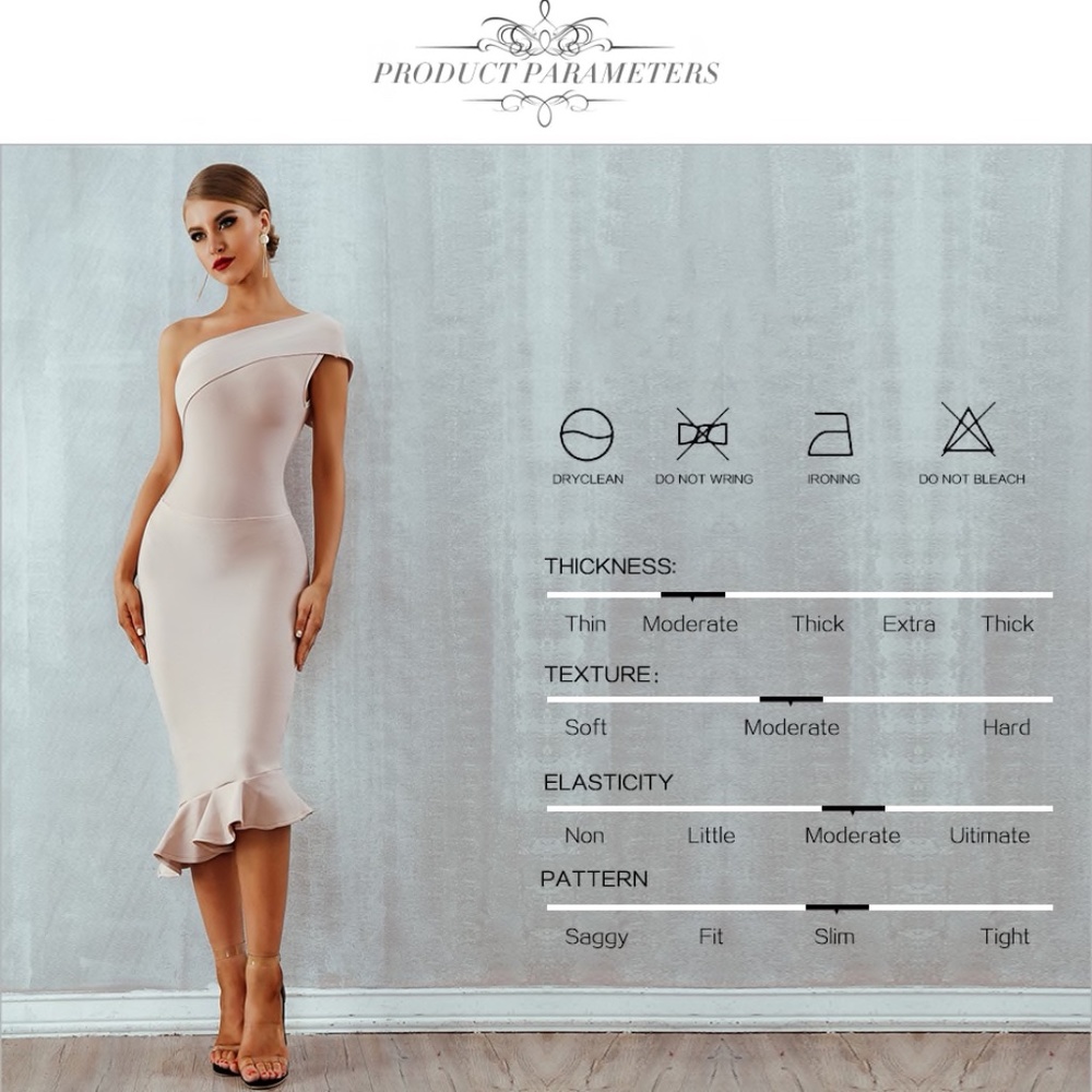 Bandage Asymmetrical Midi Dress in Black - Picture 5 of 16